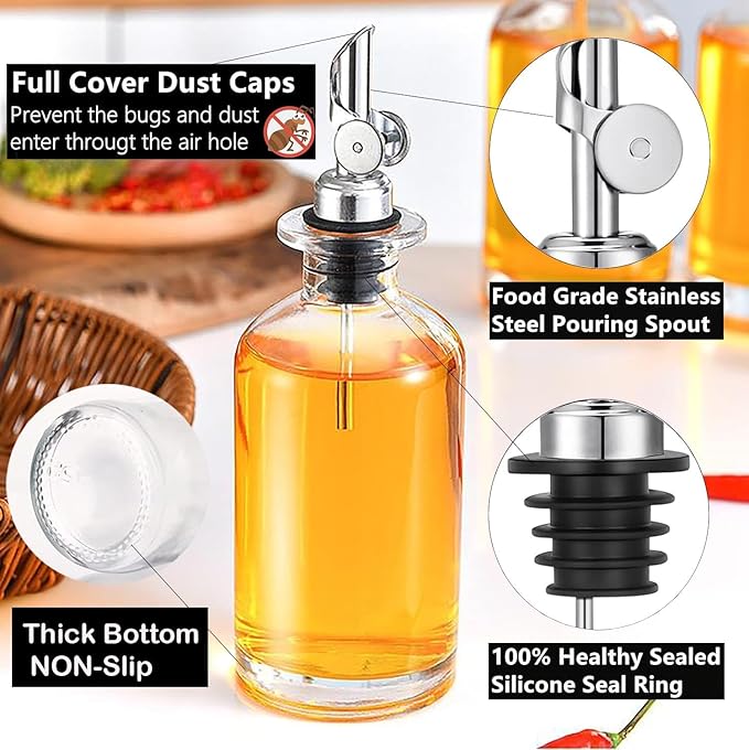 Pafusen 6 Pack Weighted Liquor Pour Spout, Auto Flip Olive Oil Dispenser Spout - Image 3