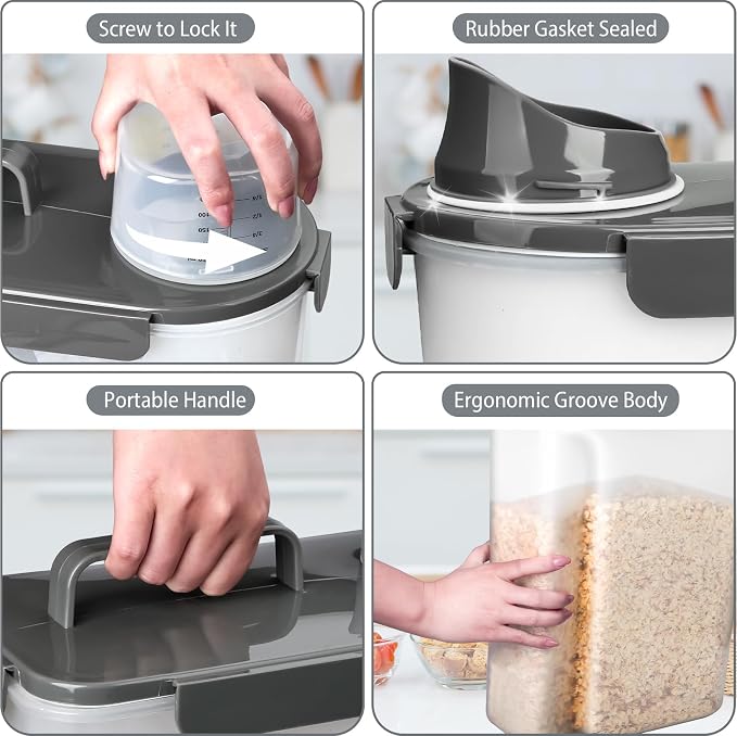 Komzon Rice Storage Containers, Airtight Cereal Containers Storage, BPA Free - Image 5