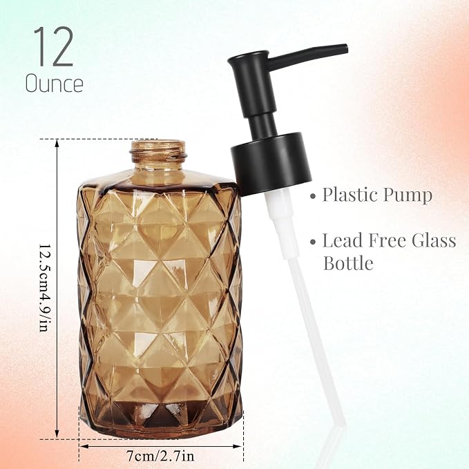 Dark Brown Glass Soap Dispenser - Image 2