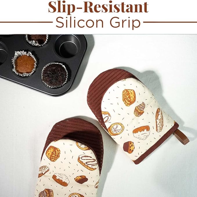 Folkulture Mini Oven Mitts Heat Resistant | Set of 2 Short Oven Mitts - Image 5