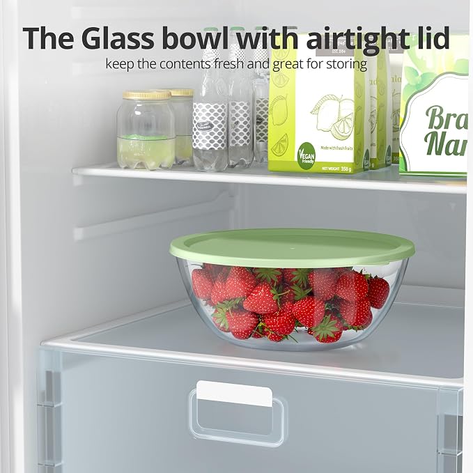 Extra Large Glass Mixing Bowls Clear Glass Salad Cooking Bowls - Image 5
