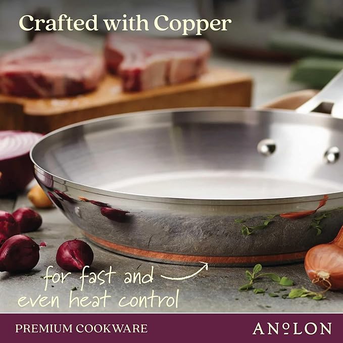 Anolon Nouvelle Stainless Stainless Steel Frying Pan / Fry Pan / Stainless - Image 3