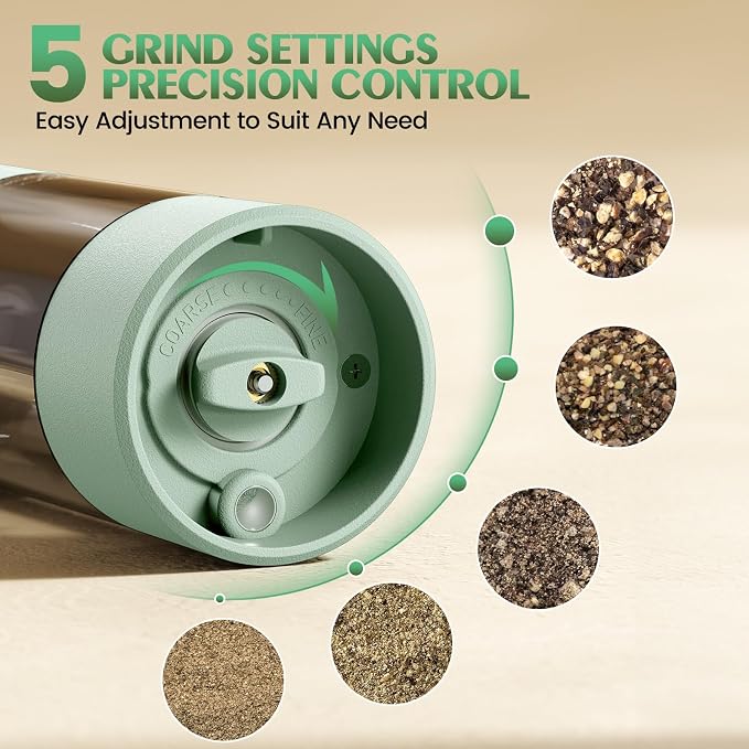 Electric Salt and Pepper Grinder Set Automatic Battery Pepper Mill Shakers - Image 2