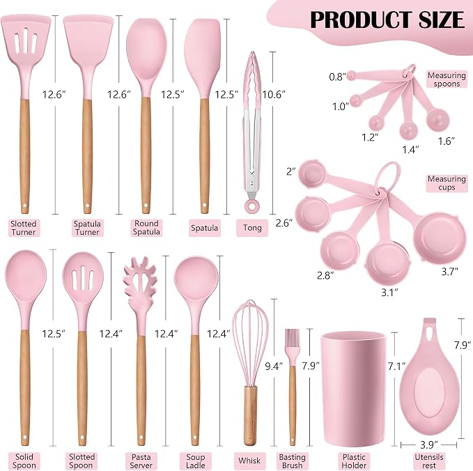 HaWare Kitchen Cooking Utensils Set, 23-Piece Silicone Kitchen Utensils Spatula - Image 2