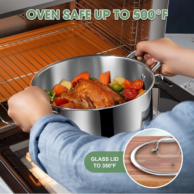 3 Ply Stainless Steel 11-Piece Cookware Set - Image 8