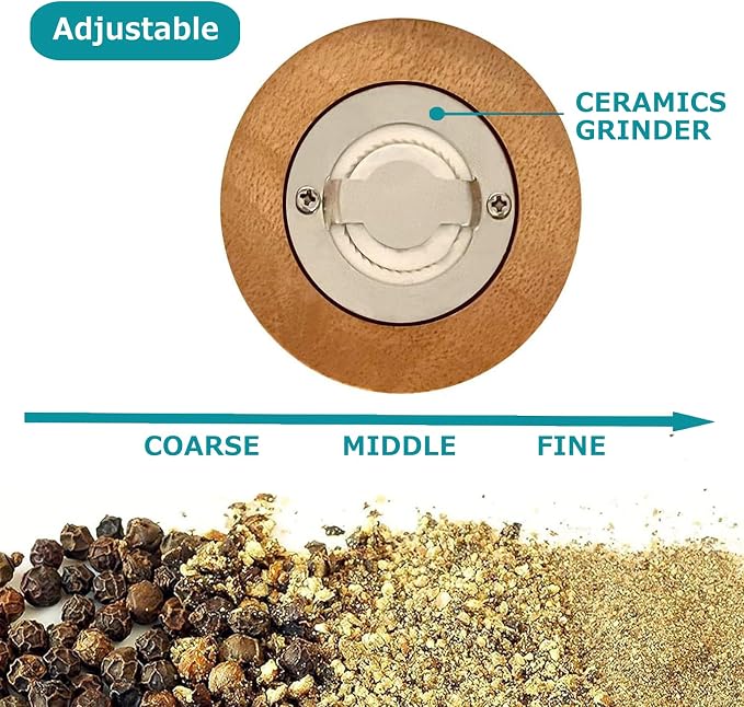 Pepper Grinder Set Classical Hand Shake Wood Manual Pepper Grinder, - Image 3
