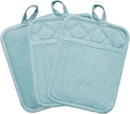 Pot Holders Yarn-Dyed Set of 3 Non Slip Silicone Kitchen Lines Heat Resistant by REDLMLDETA