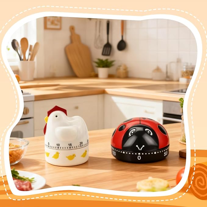 Amylove 4 Pieces Cute Kitchen Timer, Animal Mechanical Manual, 60 Minutes Loud - Image 7