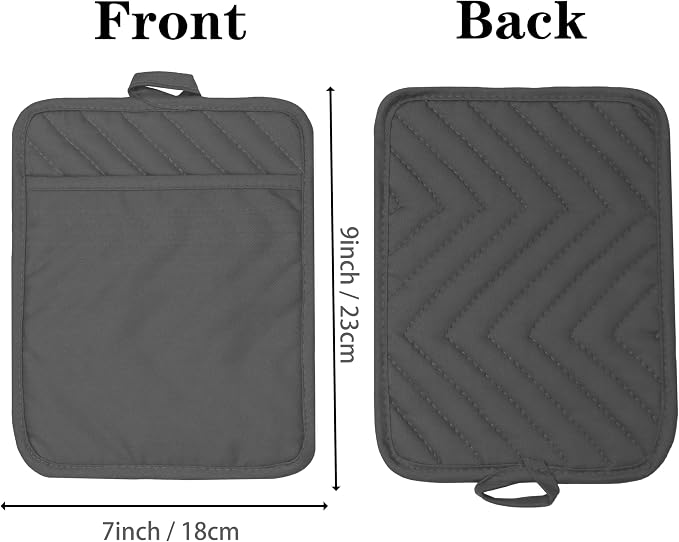 Oven Pot Holder with Pocket Cotton Heat Resistant Coaster Potholder Kitchen Hot - Image 2