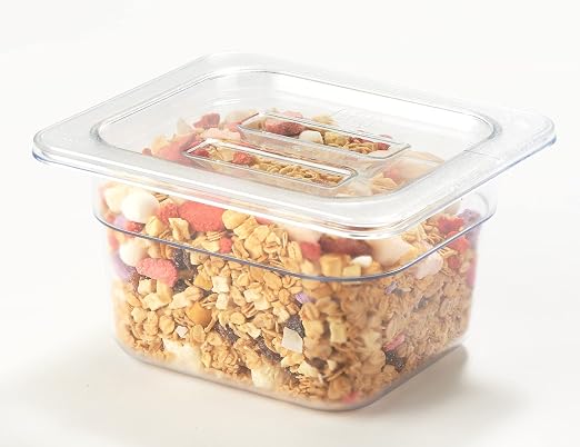 CURTA 6 Pack NSF Food Pan Cover, 1/6 Size Clear Polycarbonate Lid - Image 3