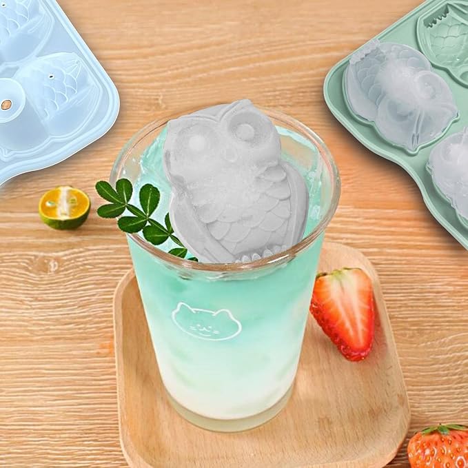 Cute Owl Ice Cube Mold, Owl Shapes Ice Cube Tray, Silicone Ice Mold Fun Shapes - Image 6