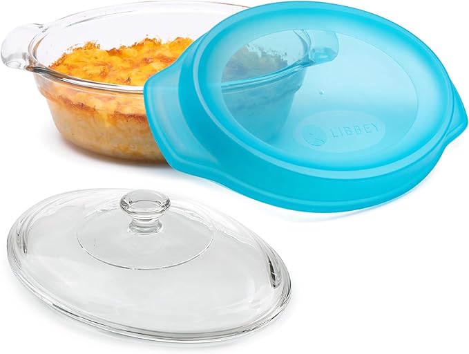 Libbey Baker’s Premium 3 Piece Glass Baking Dish Set, Space Saving Casserole by Libbey