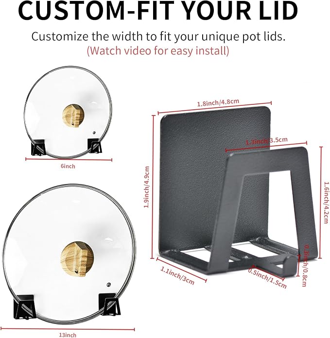 Pot Lid Holders Organizer Wall-Mounted Hook Rack Holder Organizers Inside - Image 2