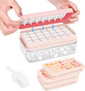 PHINOX Ice Cube Tray with Lid and Bin, 3 Pack Plastic Ice Cube Tray Molds by PHINOX