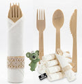 Pre Rolled Napkin and Bamboo Cutlery Set by KoalaLove