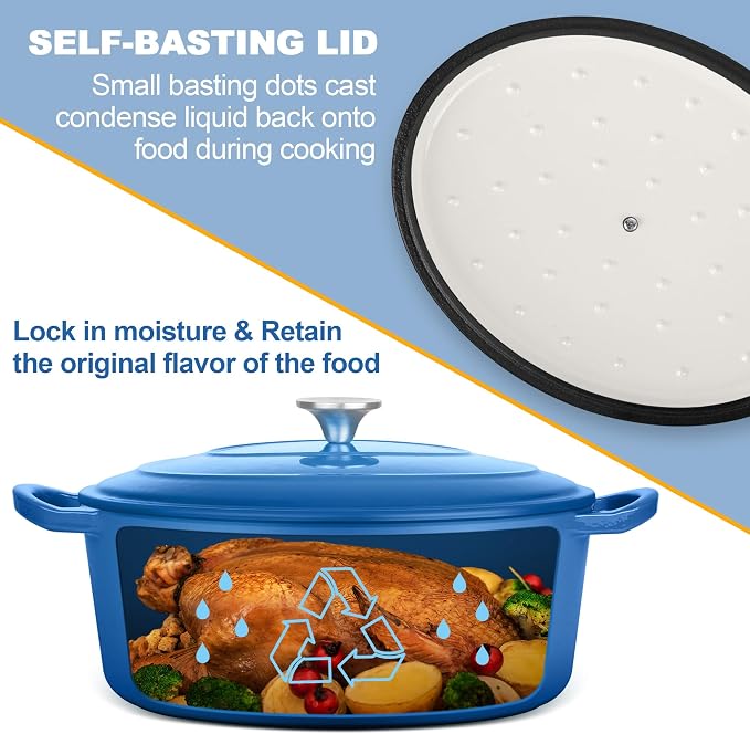 E-far 5QT Oval Dutch Oven Pot - Image 6