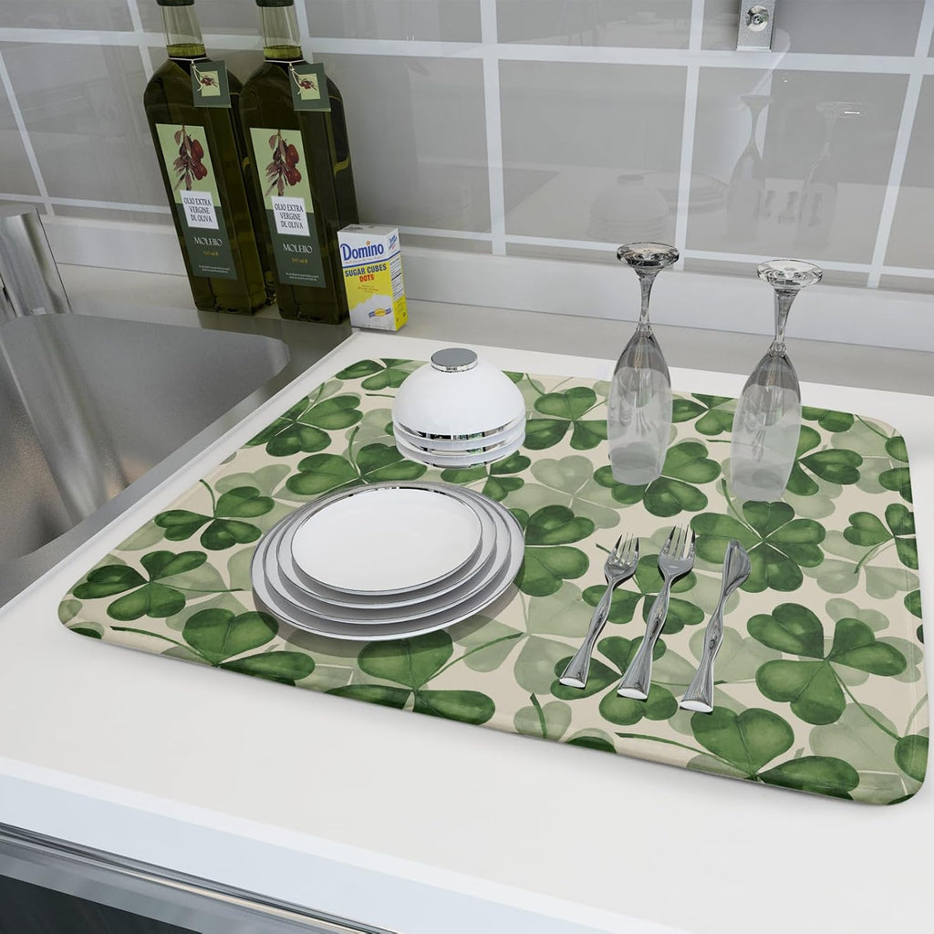 St Patrick's Day Dish Drying Mat for Kitchen Counter 18x24 Saint