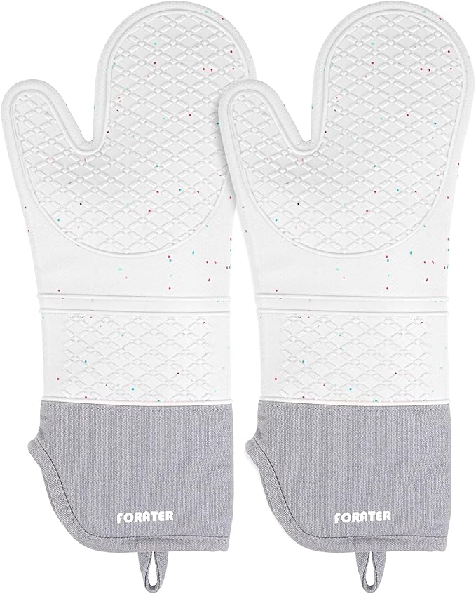 Extra Long Silicone Oven Mitts by FORATER