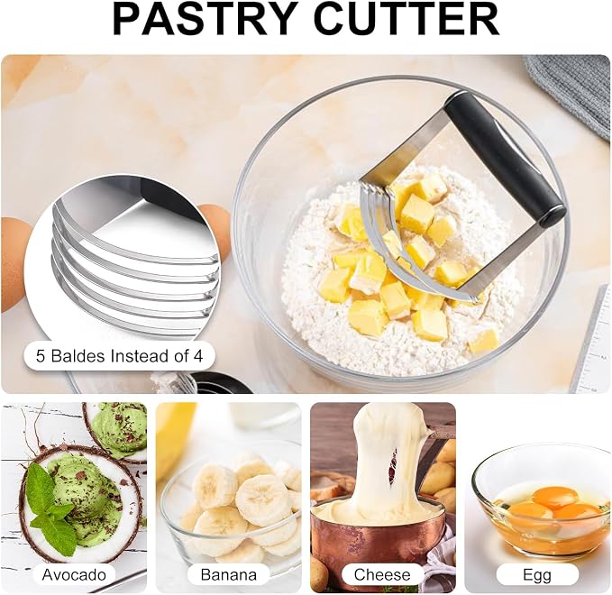 Pastry Cutter, Biscuit Cutter, Dough Scraper, Silicone Baking Mats, Stainless - Image 5