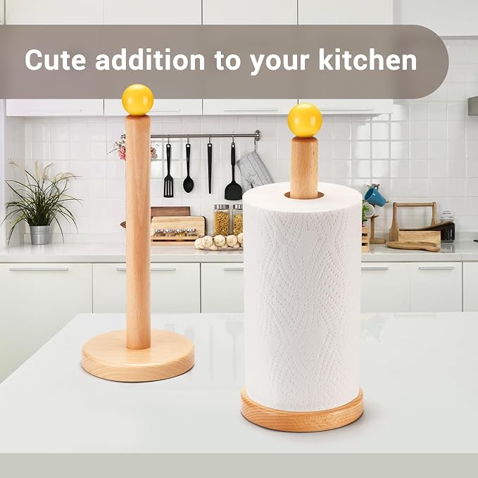 Paper Towel Holder, Wooden Kitchen Roll Stand - Image 2