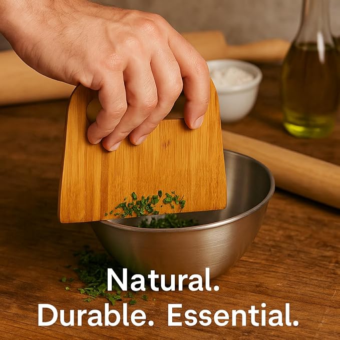 Mrs. Anderson’s Baking Bench Dough Scraper, Natural Bamboo 5.91" x 5.63" - Image 6