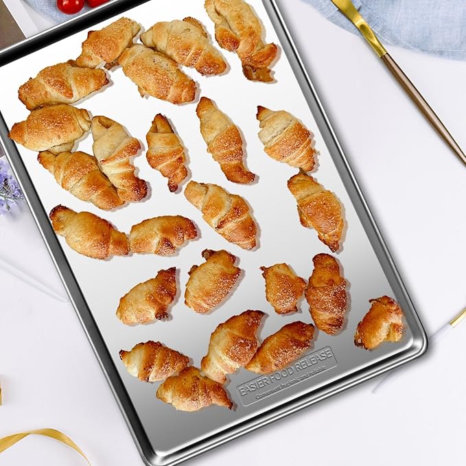 Baking Sheet Set of 5, Stainless Steel Cookie Sheet Baking Sheet Pan, - Image 4