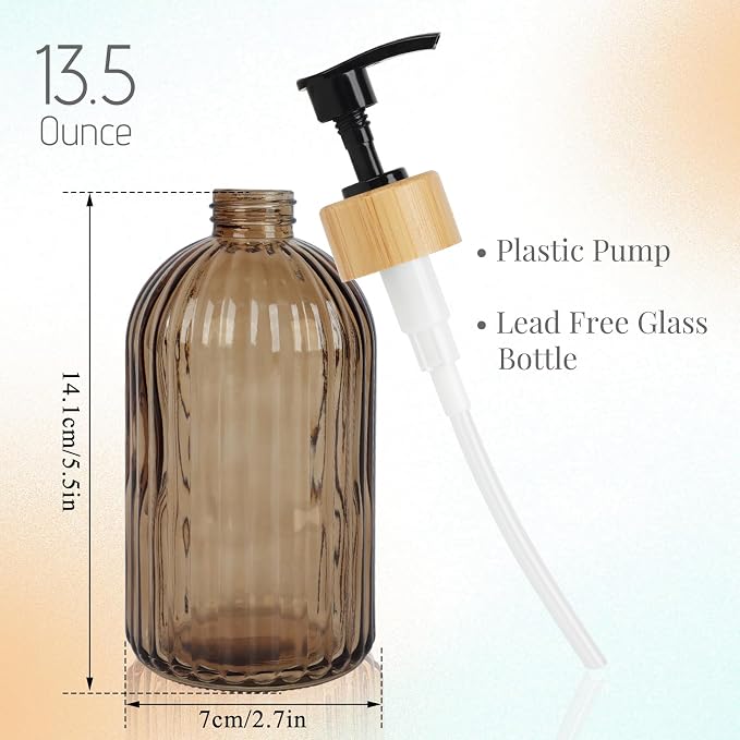Amber Glass Soap Dispenser - Image 2