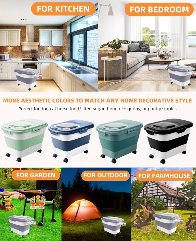 15-23 Lbs Dog Food Storage Container, Collapsible Dog Food Container - Image 9