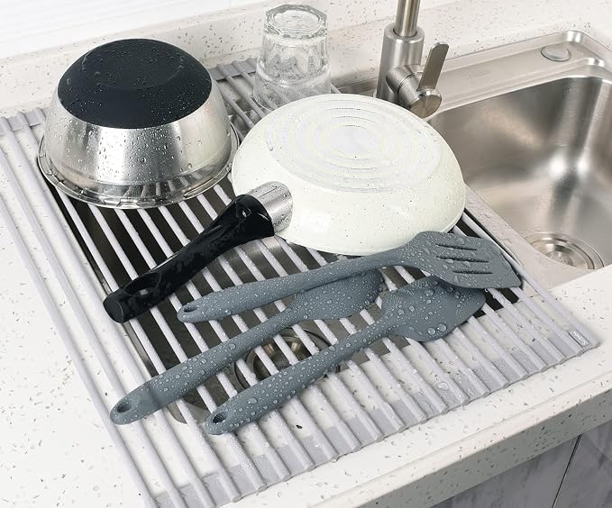 Surpahs 20.5 x 15.5 Inch Roll-Up Dish Drying Rack, Fits Across Sink Openings up - Image 3