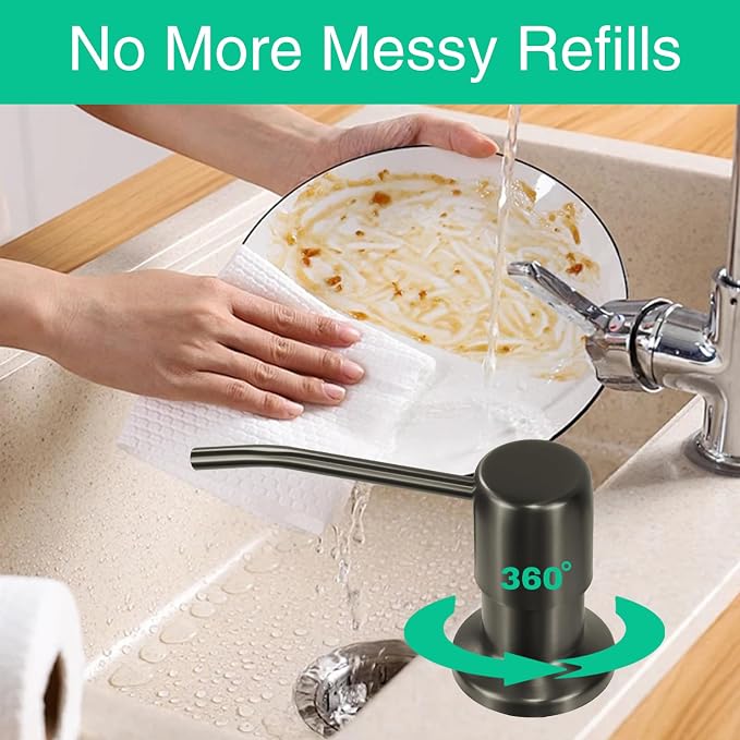 Soap Dispenser for Kitchen Sink, Built in Sink Soap Dispenser, Countertop Soap - Image 4