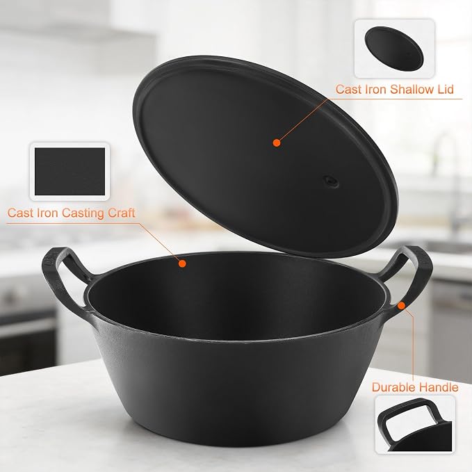 Onlyfire Cast Iron Dutch Oven, Heavy-Duty Dutch Oven Pot - Image 3