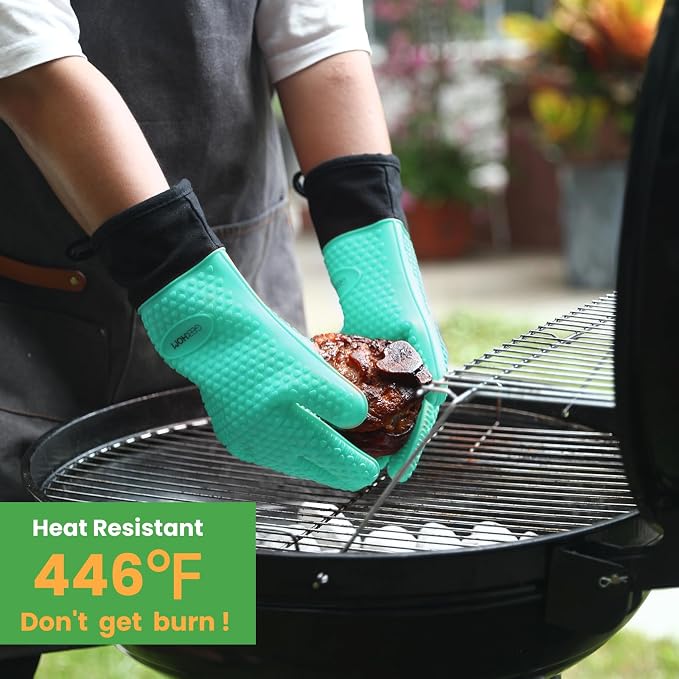 GEEKHOM BBQ Gloves Heat Resistant Oven Mitts - Image 4