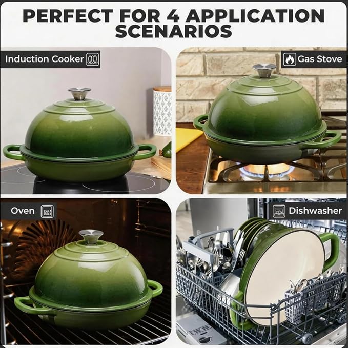 Cast Iron Bread Oven for Sourdough, 6Qt Bread Baking Pan - Image 5