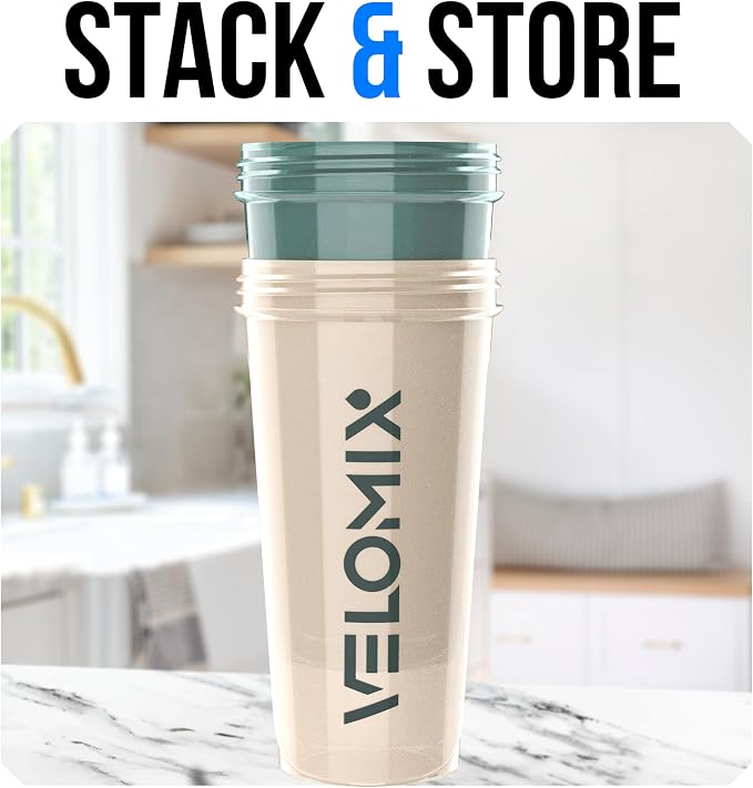 VELOMIX -2 Pack- 28 oz Protein Shaker Bottles - Image 6