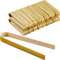 Patelai 90 Pieces Mini Bamboo Tongs Long Toast Tongs Disposable Wooden Cooking by Patelai