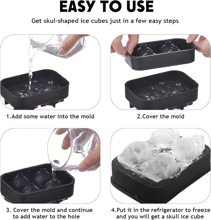 2 Pack Halloween Ice Cube Molds, Halloween Reusable Ice Cube Tray - Image 6