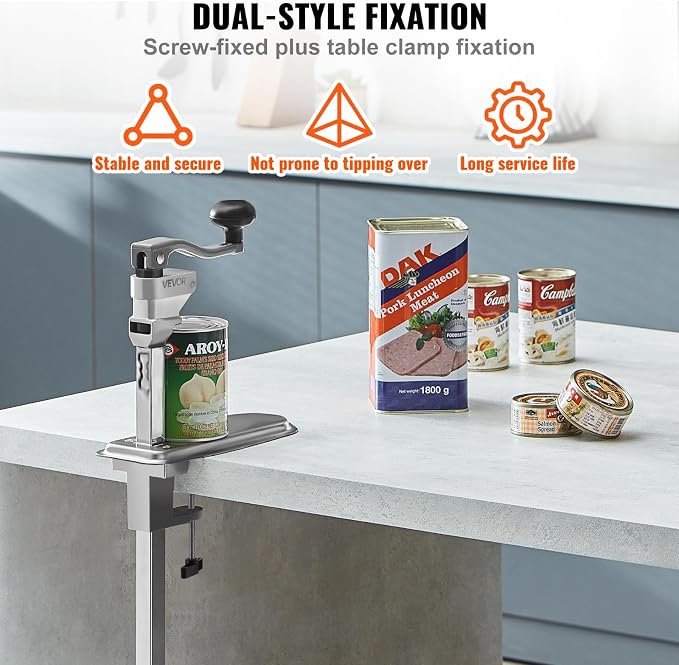VEVOR Commercial Can Opener, Heavy-Duty Manual Tabletop Cans Opener - Image 4