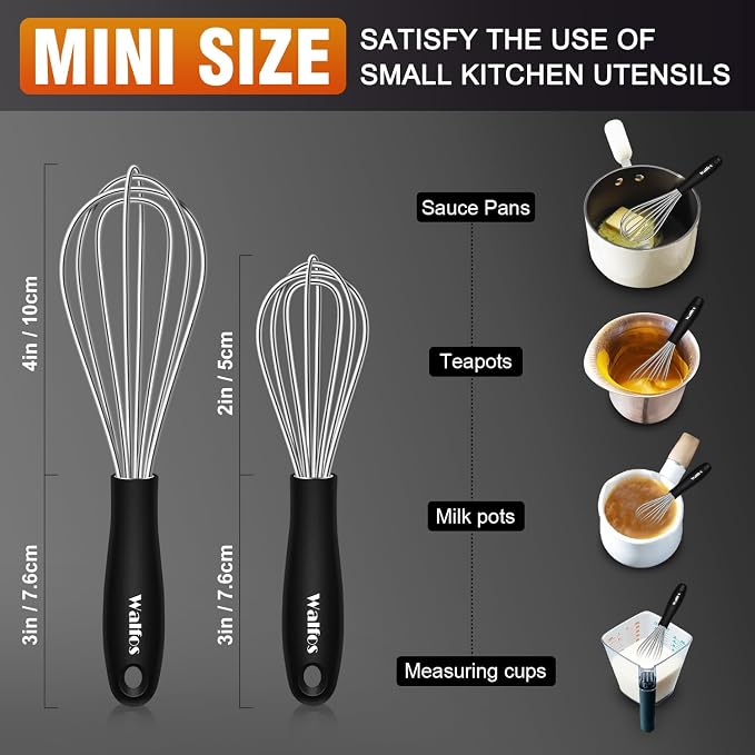 Walfos Mini Stainless Steel Whisk - Image 3