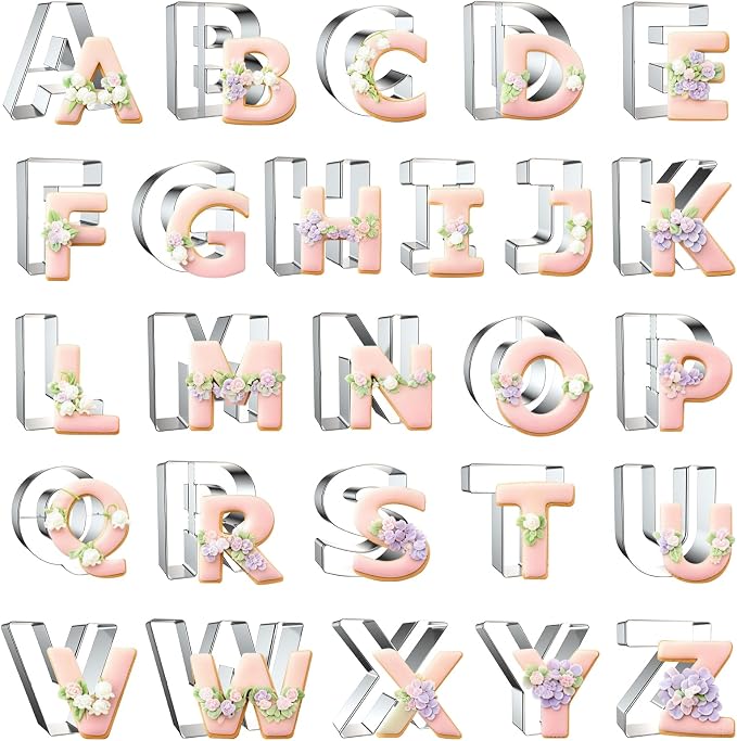 Letter Cookie Cutters Shapes Large 3 Inch by ZADECookieCutter