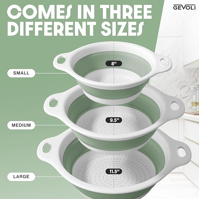 Gevoli Collapsible Colanders Food Strainers - Image 4