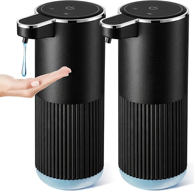 RYTOXILO Automatic Soap Dispenser, 2 Pack Black Touchless Liquid Soap Dispenser by RYTOXILOBrightenUpYourHome