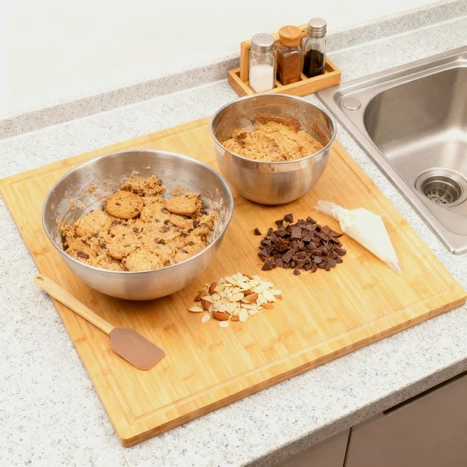 Utoplike Bamboo Cutting Board 20 x 20 inch, Large Wood Chopping Board - Image 5