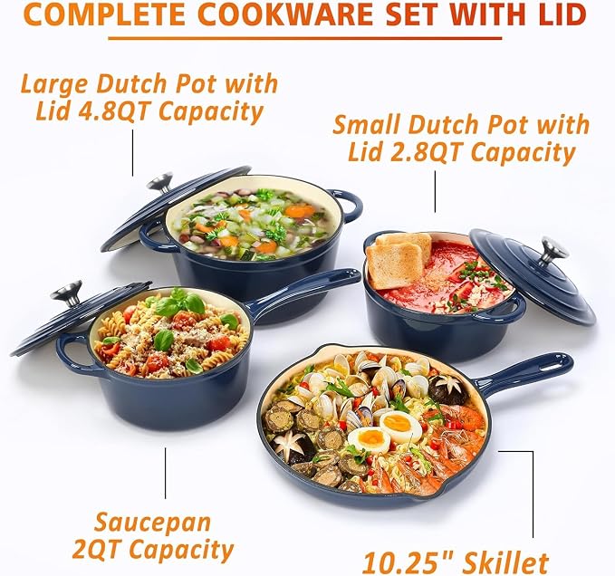 Hisencn Enameled Cast Iron Cookware Set - Image 4