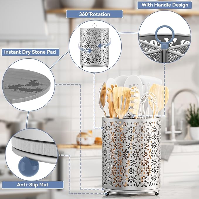 YIUKEA Extra Large Utensil Holder - Image 2