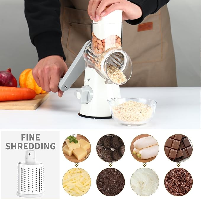 Cambom Rotary Cheese Grater Hand Crank Cheese Shredder - Image 4