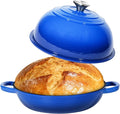 Mini Double Dutch Oven For Sourdough Bread Baking, 6QT Enameled Cast Iron Dutch by ONKO