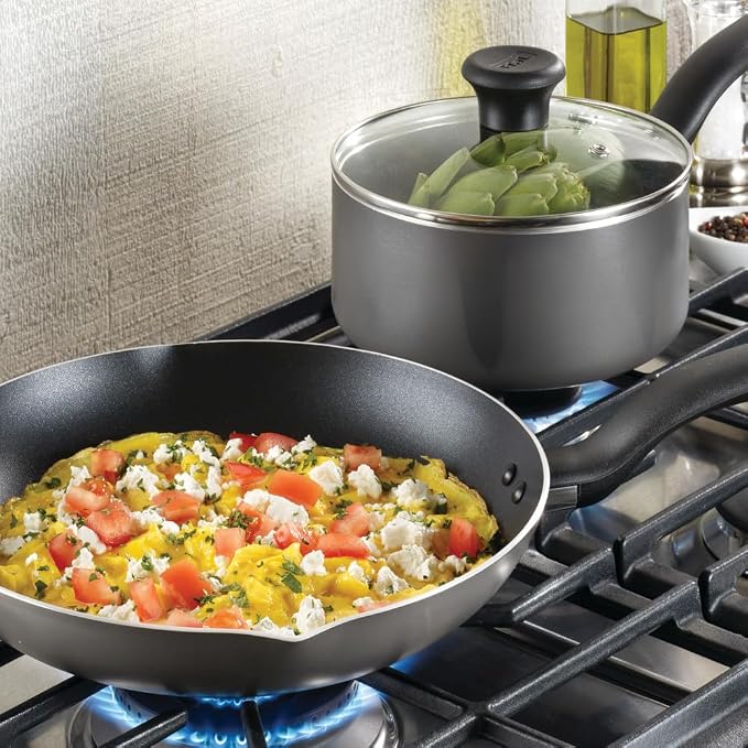 T-fal Initiatives Nonstick Cookware Set 6 Piece Oven Safe 350F Cookware - Image 8