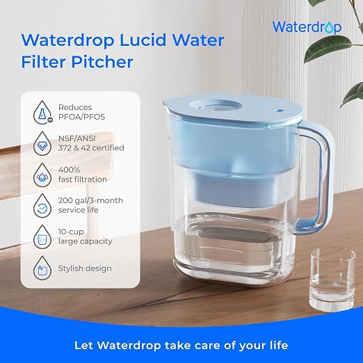 Waterdrop PT-07B Water Filter Pitcher, NSF Certified, 200-Gallon Long-Life - Image 2