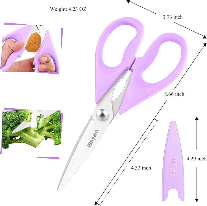iBayam Kitchen Scissors, All Purpose Heavy Duty Meat Scissors, Poultry Shears - Image 3