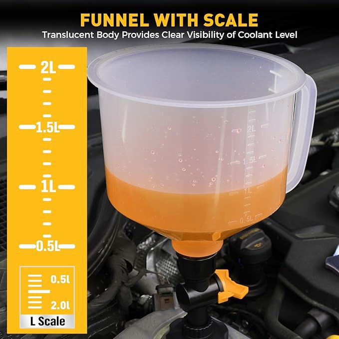 20-Piece No-Spill Coolant Funnel Kit, Cooling System Funnels Kits, Spill Proof - Image 4